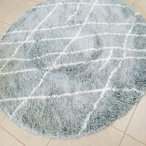 Luxurious Gray Shaggy Bath Rug